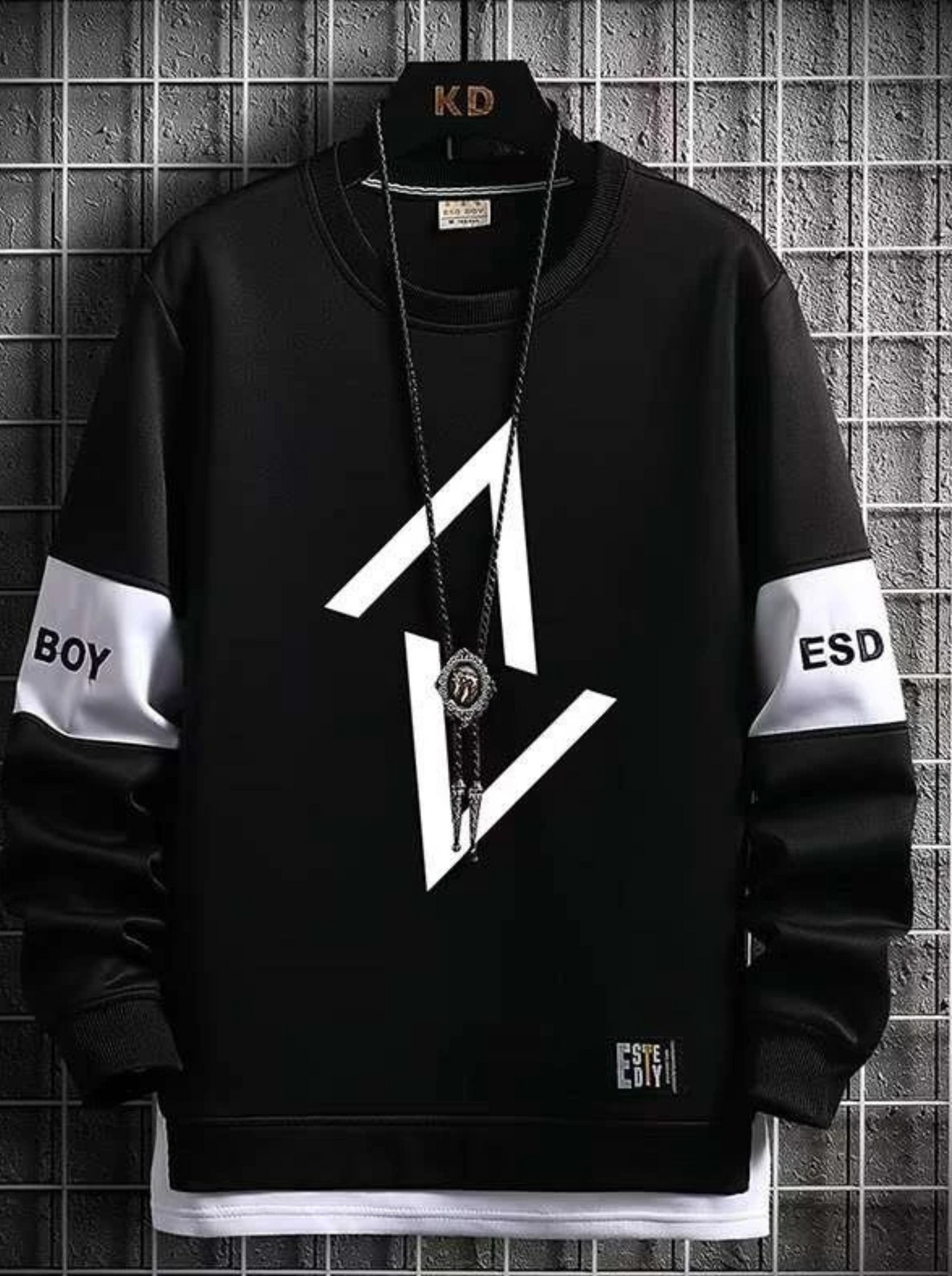 M-3XL Camiseta Masculina De Manga Longa Estilo Moda Fina De Rua Fino Casual Blusa Branca Preta