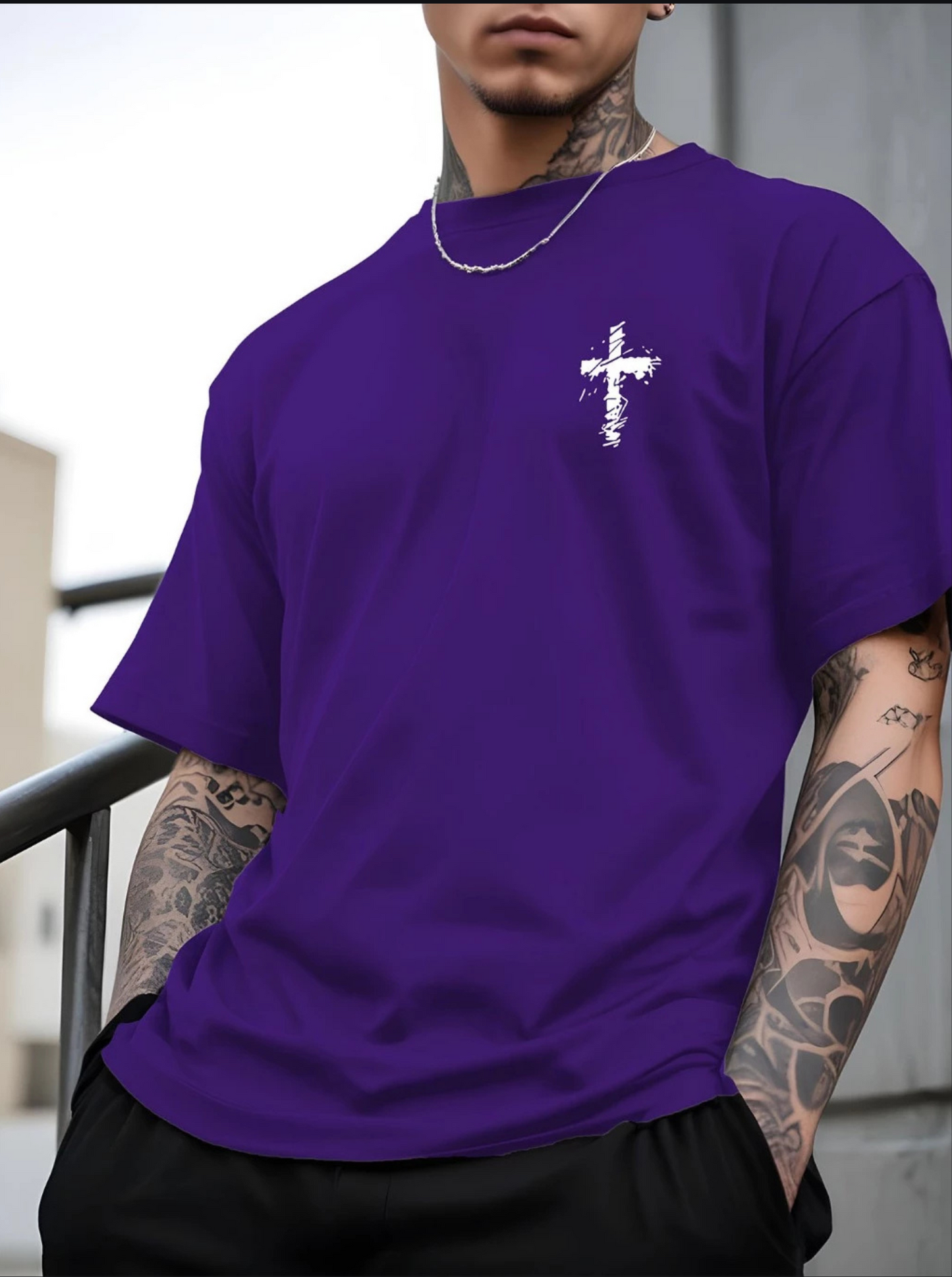Camiseta Blusa Cruz Mini Masculina Camisa Street Faith Camisa Manfinity 100% Algodão