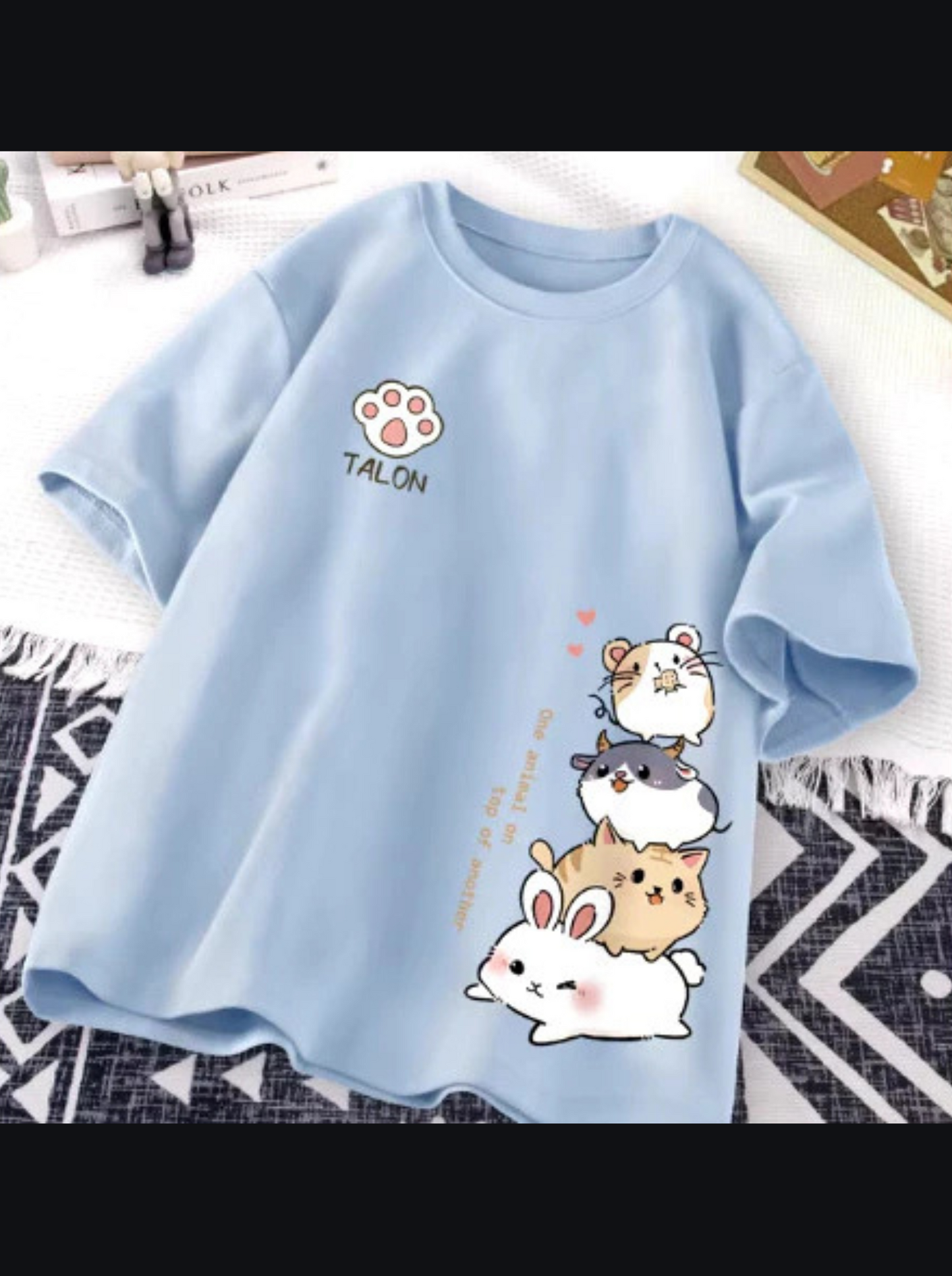 Camiseta Feminina Felinos Fofinhos Algodão Pluz Size