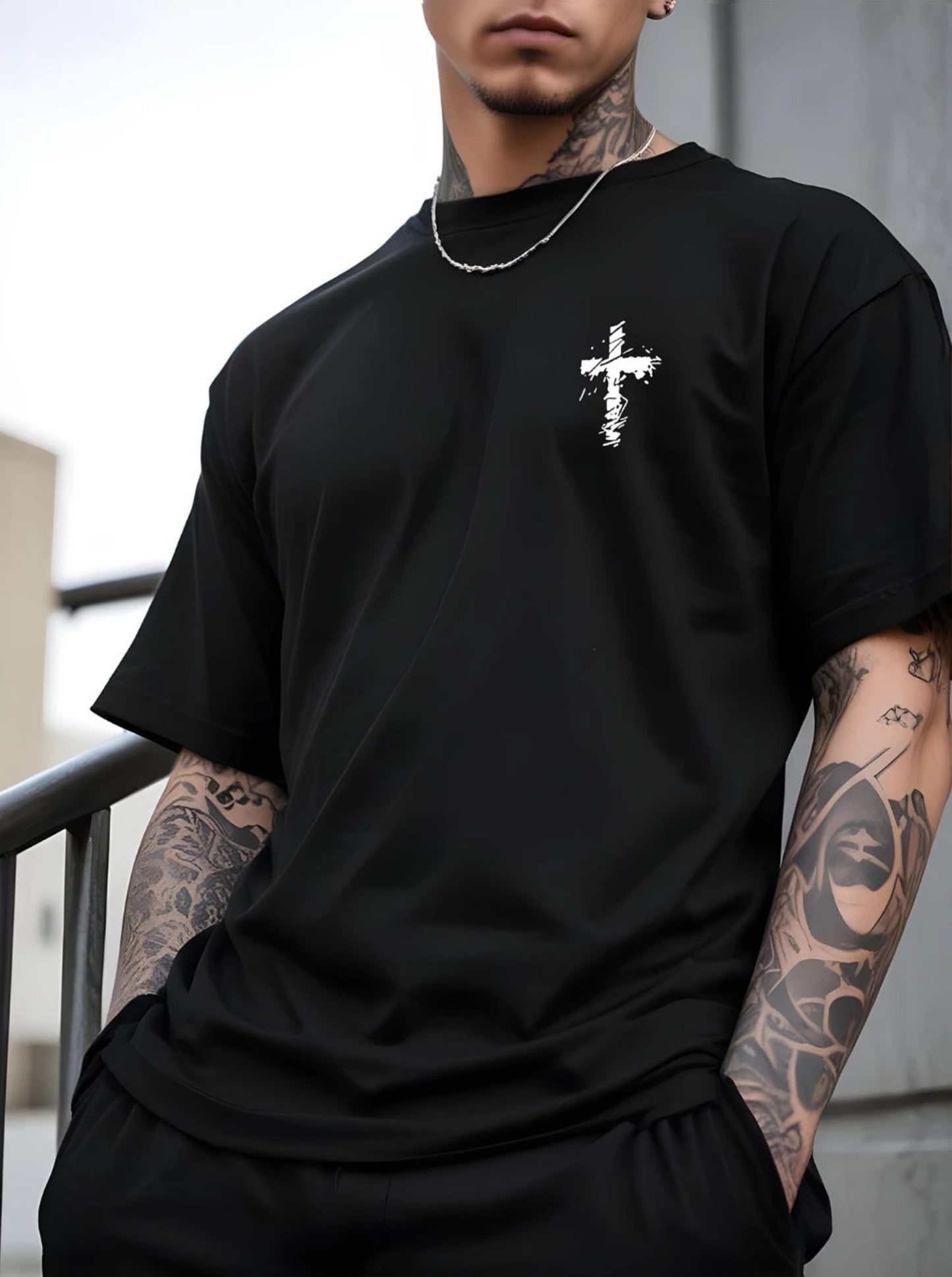 Camiseta Blusa Cruz Mini Masculina Camisa Street Faith Camisa Manfinity 100% Algodão