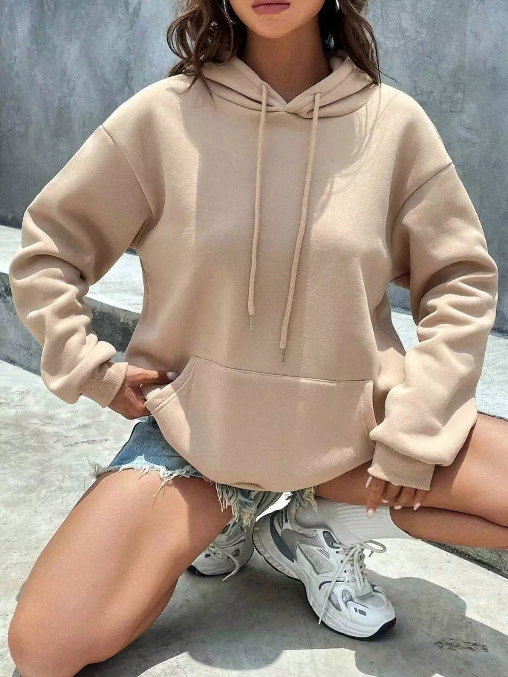 Moletom Feminino Canguru Com Capuz Liso Blusa de Frio Casaco Blusao Inverno Premium