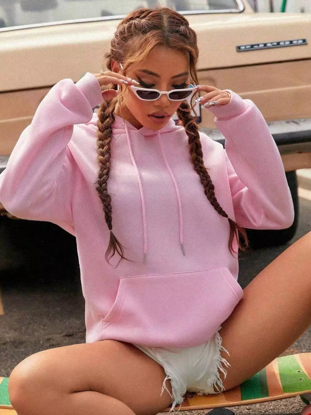 Moletom Feminino Canguru Com Capuz Liso Blusa de Frio Casaco Blusao Inverno Premium