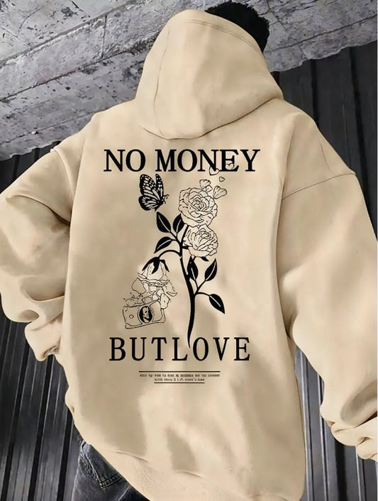 Moletom Canguru No Money But Love – Unissex com Capuz e Bolso Flanelado
