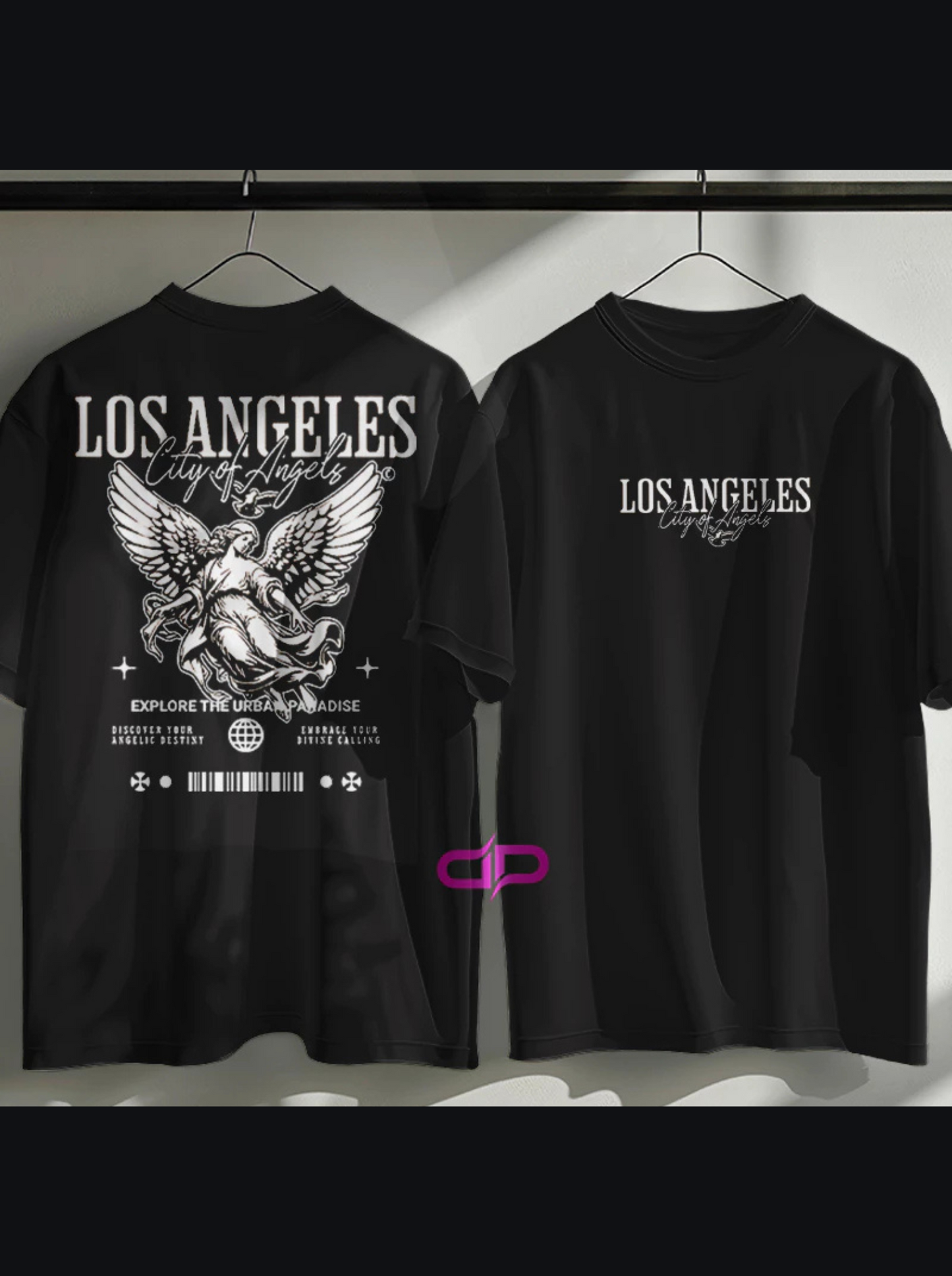 Camiseta Masculina no Estilo Urbano Streetwear City Of Los Ang 100% Algodão Premium do P ao G3