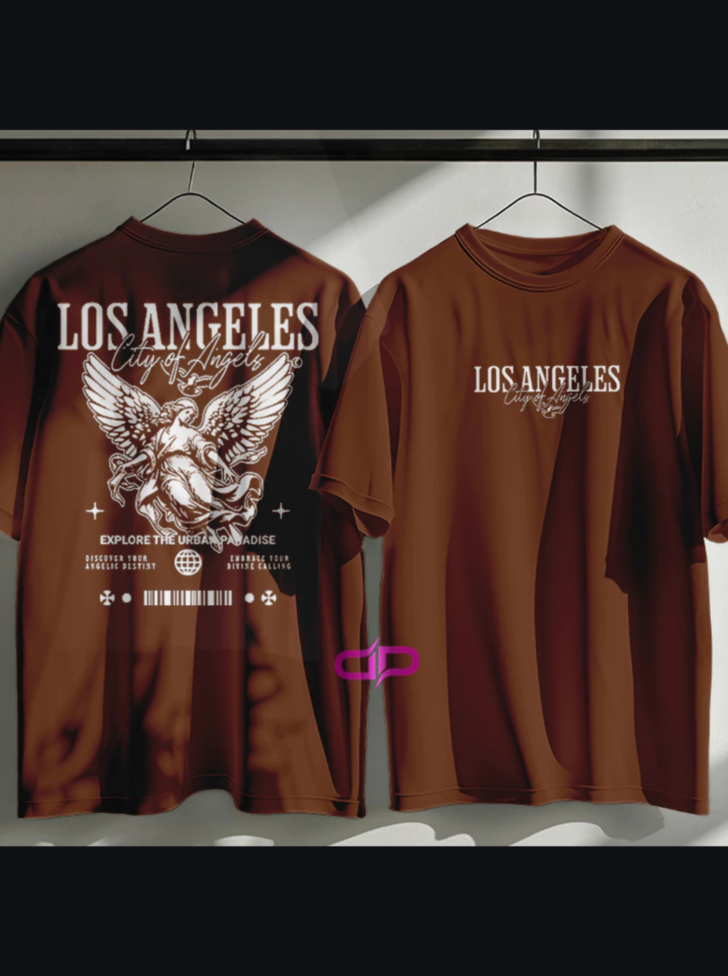 Camiseta Masculina no Estilo Urbano Streetwear City Of Los Ang 100% Algodão Premium do P ao G3