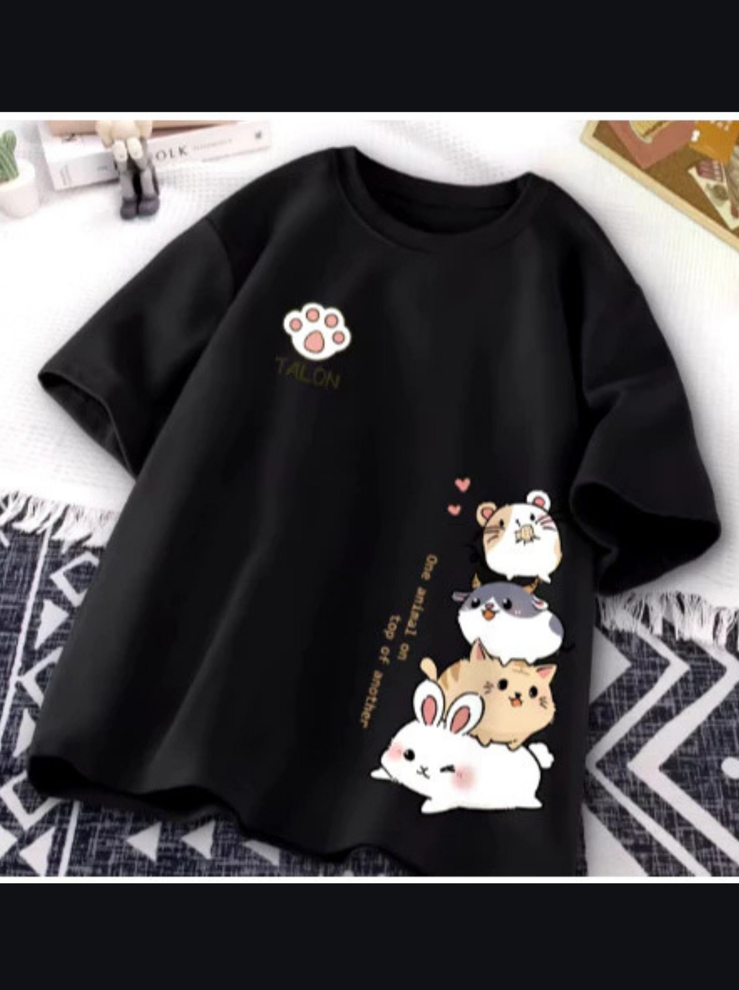 Camiseta Feminina Felinos Fofinhos Algodão Pluz Size