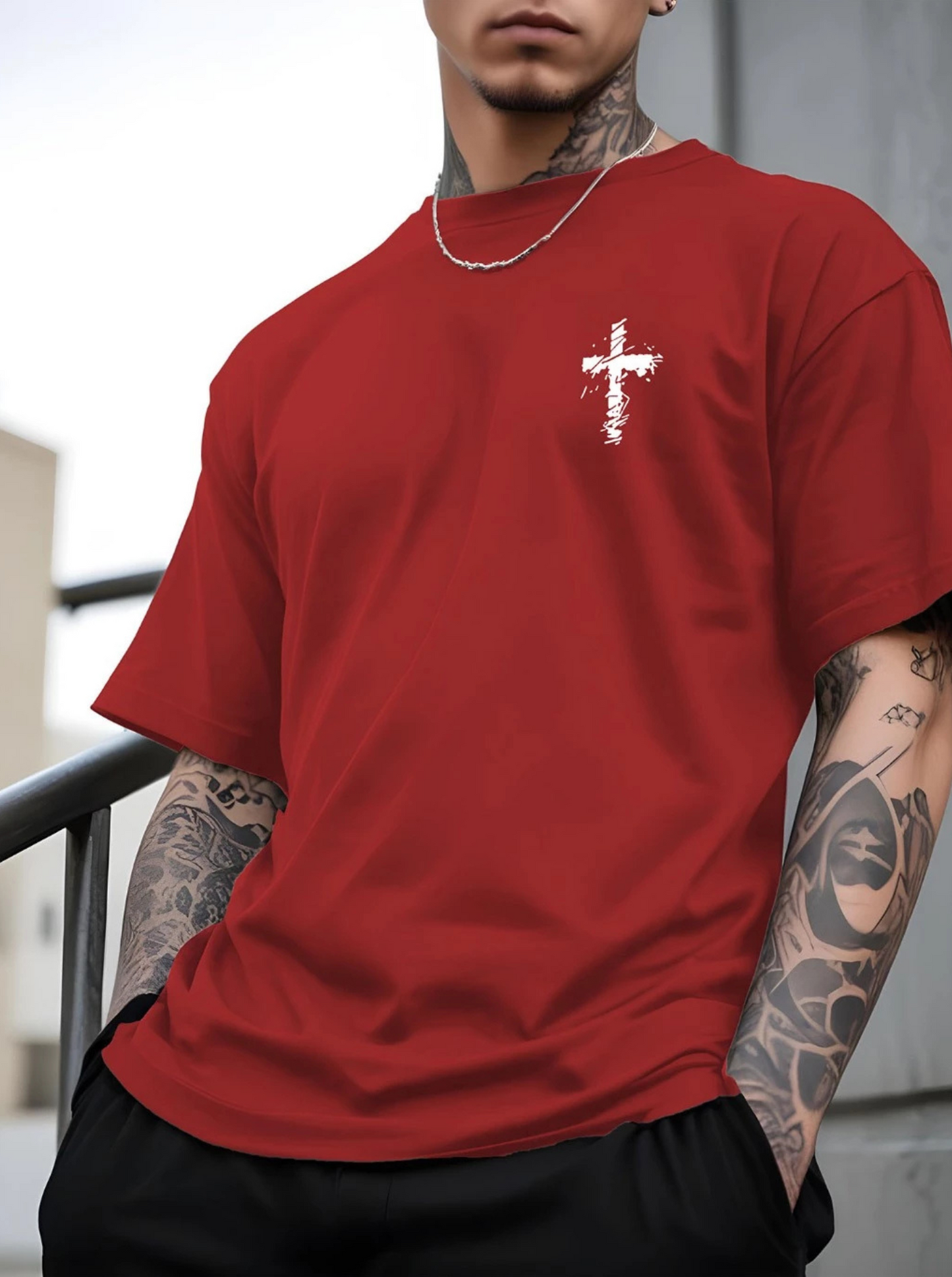 Camiseta Blusa Cruz Mini Masculina Camisa Street Faith Camisa Manfinity 100% Algodão