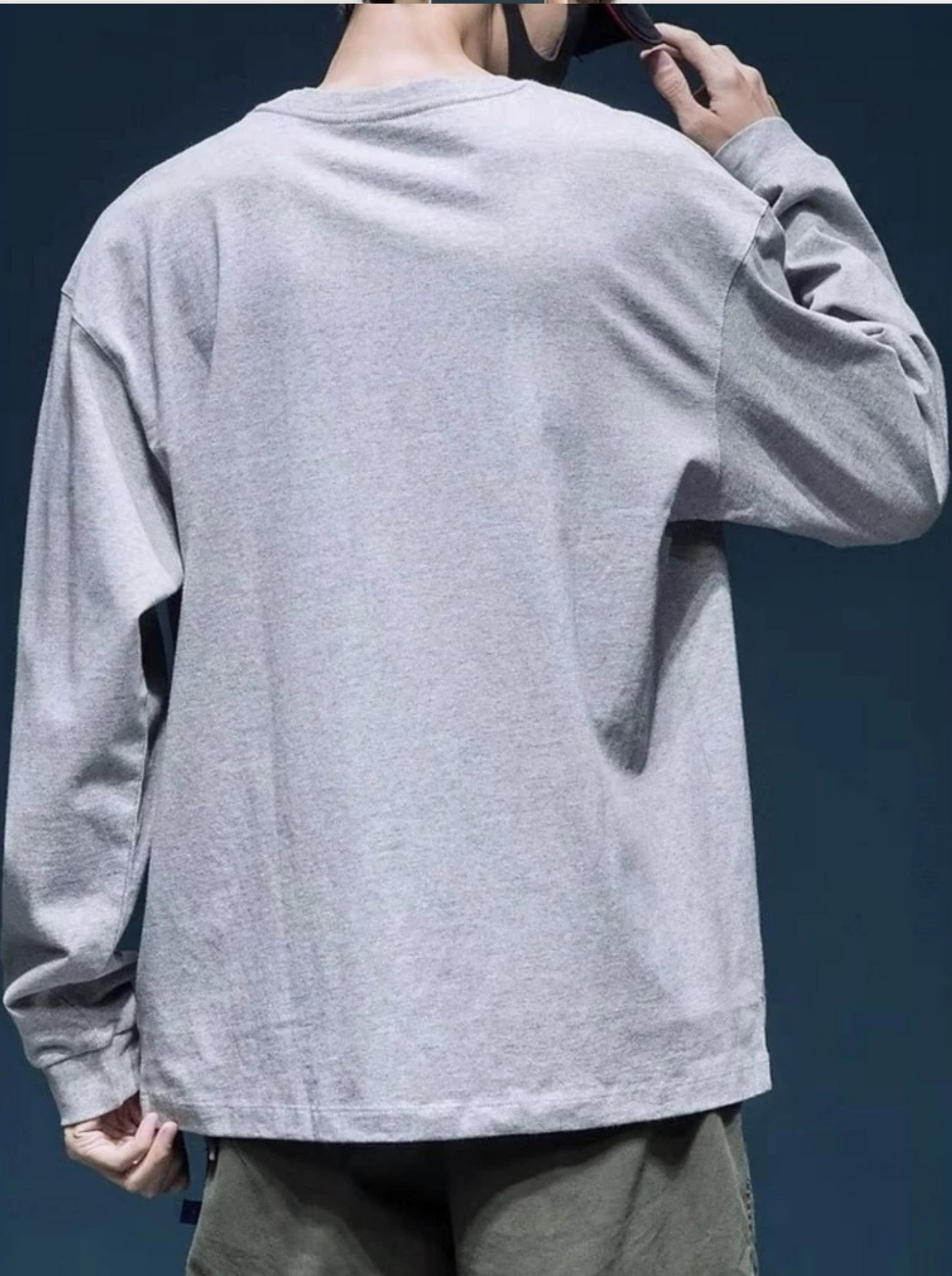 Camiseta Lisa Básica Manga Longa 100% Algodão Mlaha Premium Masculina Fio 30,1 Panteada Premium Gola Redonda