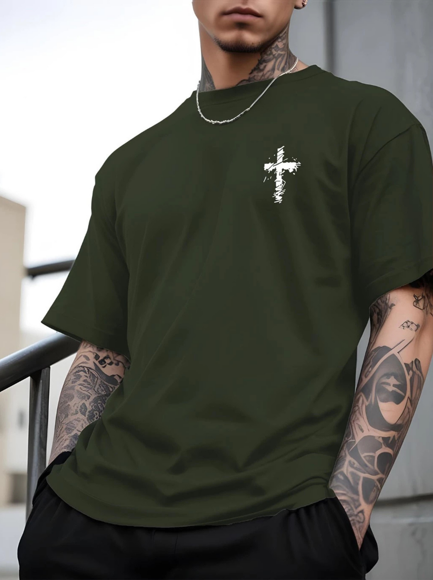 Camiseta Blusa Cruz Mini Masculina Camisa Street Faith Camisa Manfinity 100% Algodão