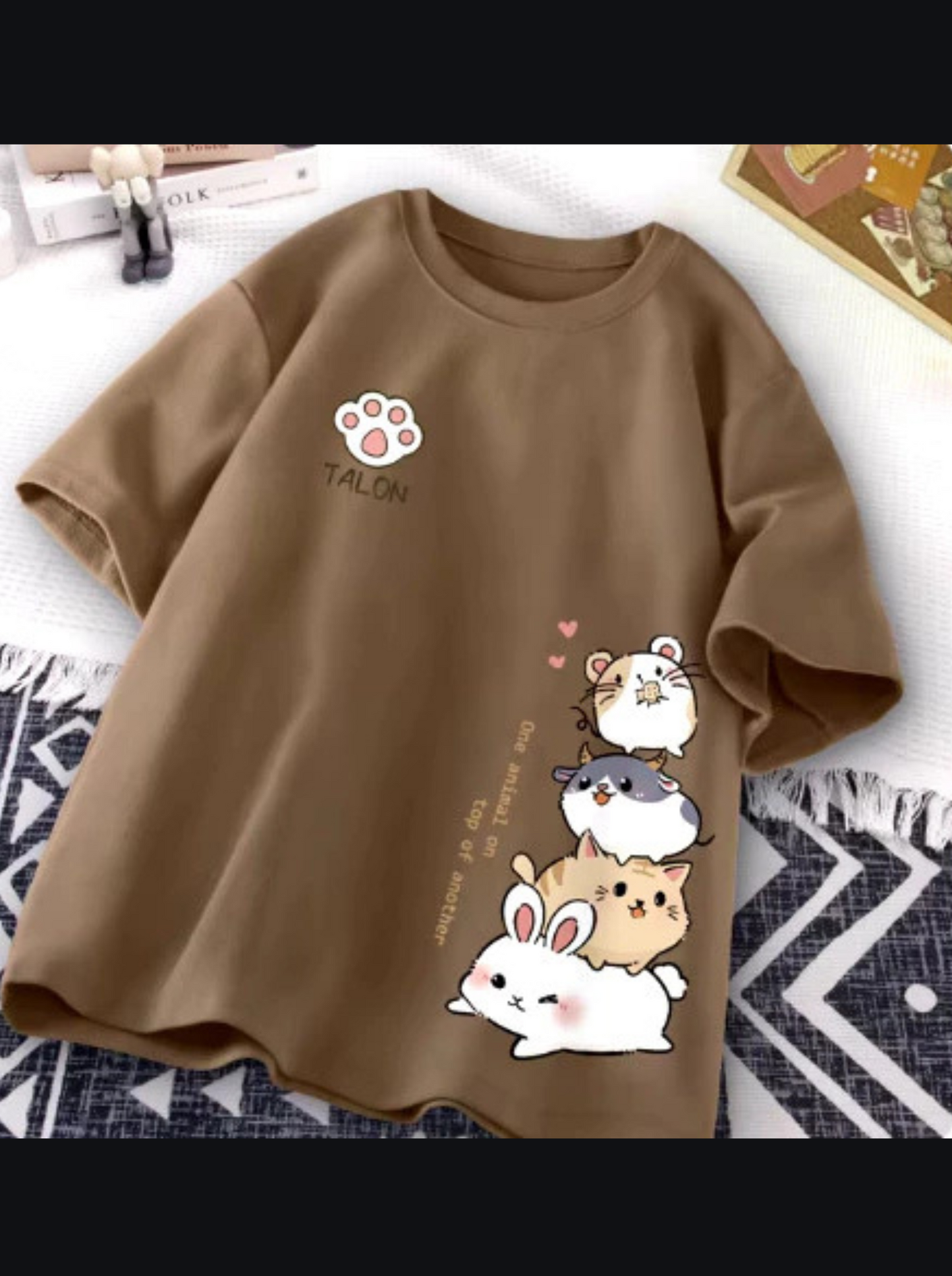 Camiseta Feminina Felinos Fofinhos Algodão Pluz Size