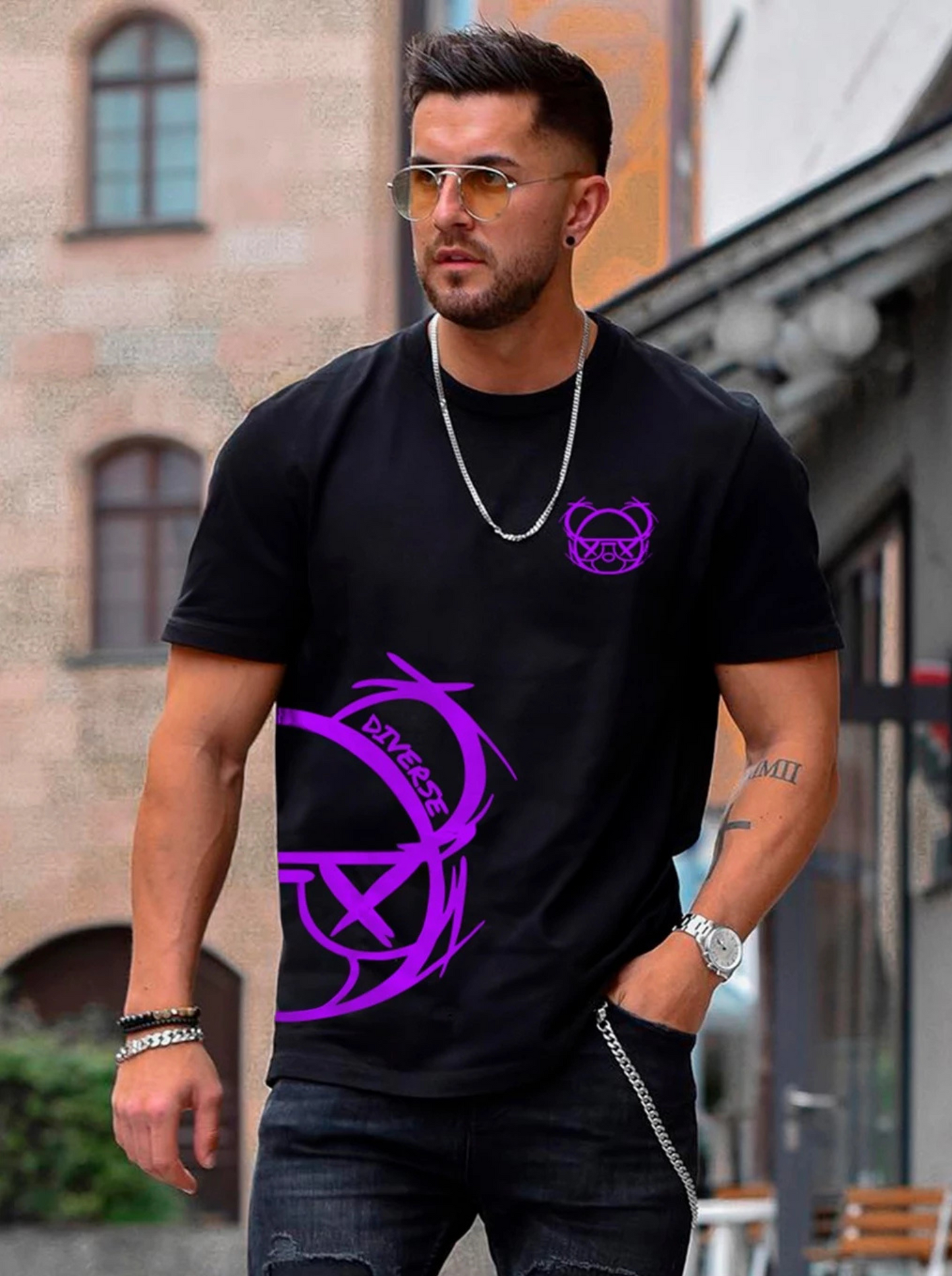 Camiseta Urso Diverse Street Wear Camisa Malha Premium Swag