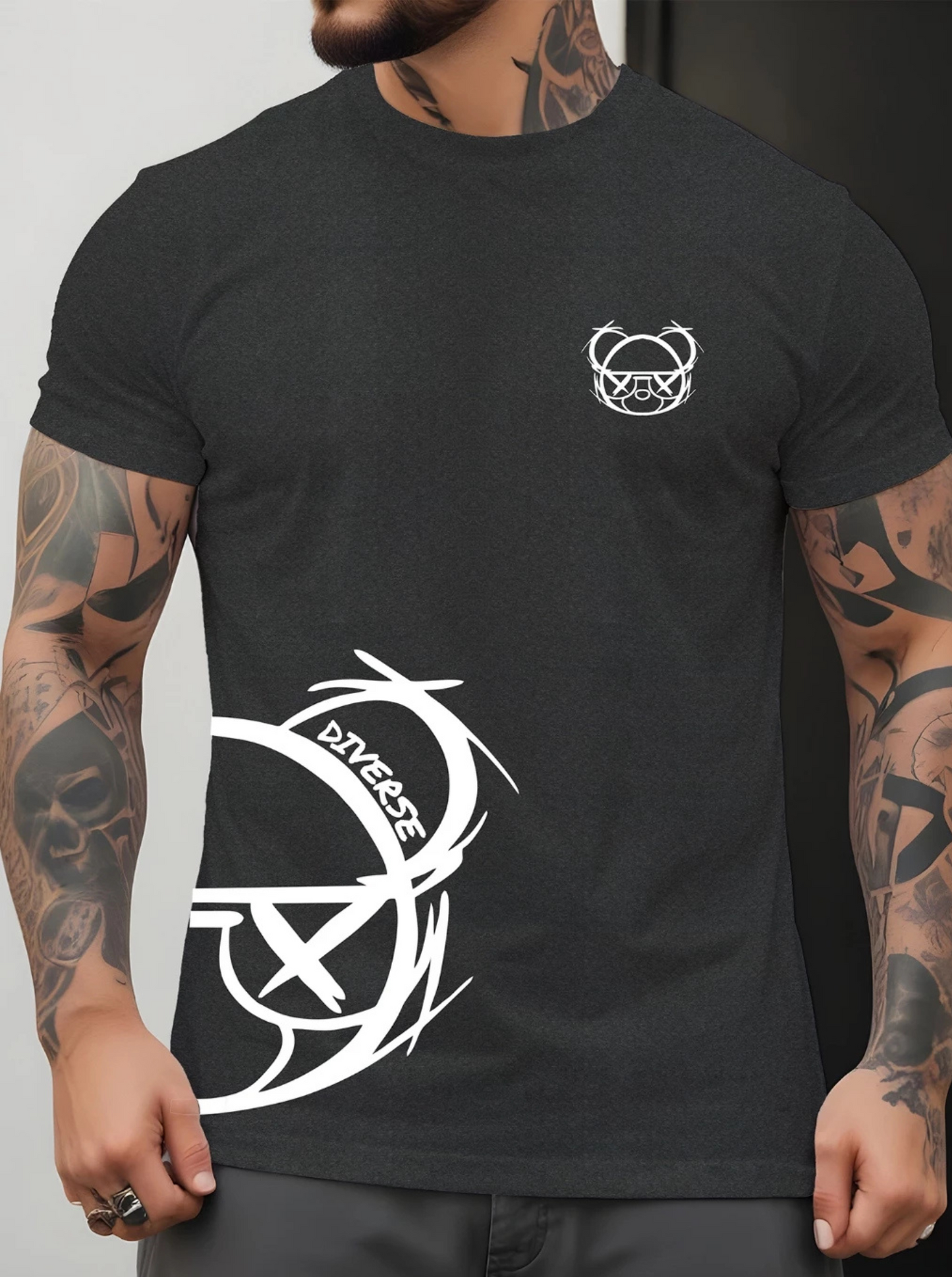 Camiseta Urso Diverse Street Wear Camisa Malha Premium Swag