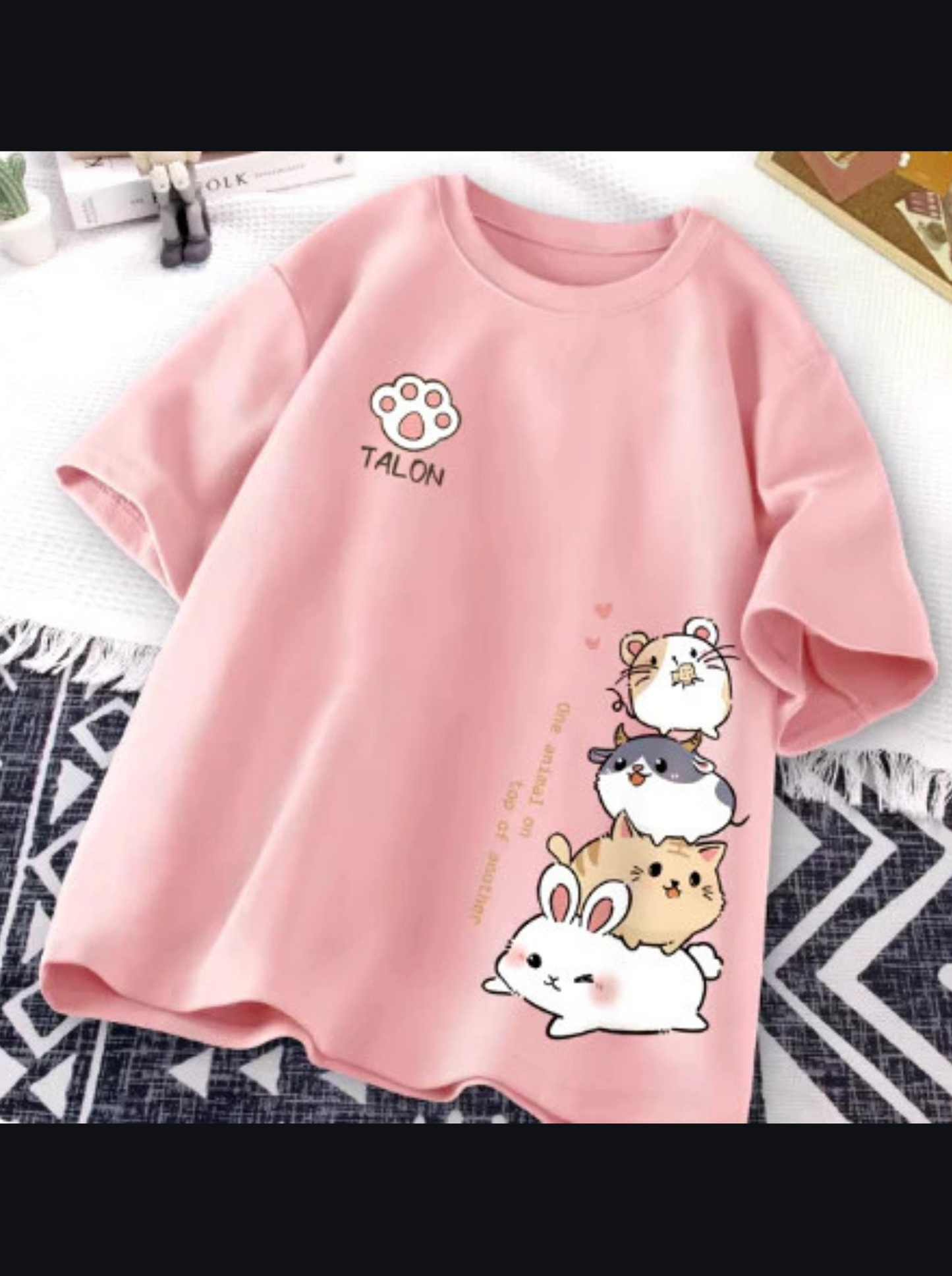 Camiseta Feminina Felinos Fofinhos Algodão Pluz Size