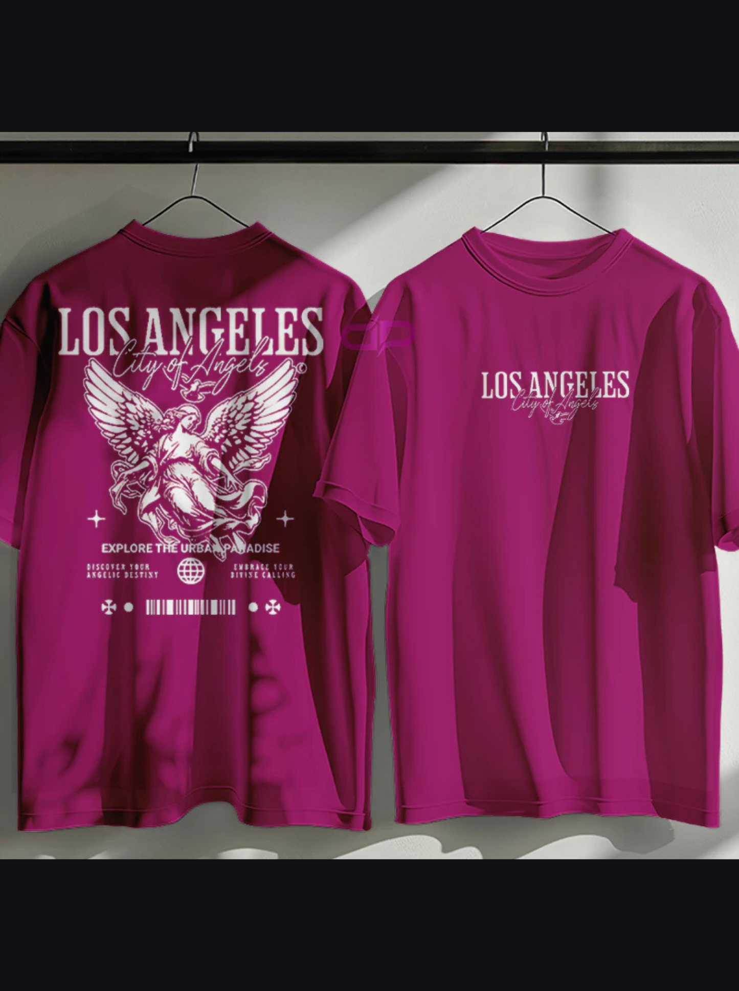 Camiseta Masculina no Estilo Urbano Streetwear City Of Los Ang 100% Algodão Premium do P ao G3