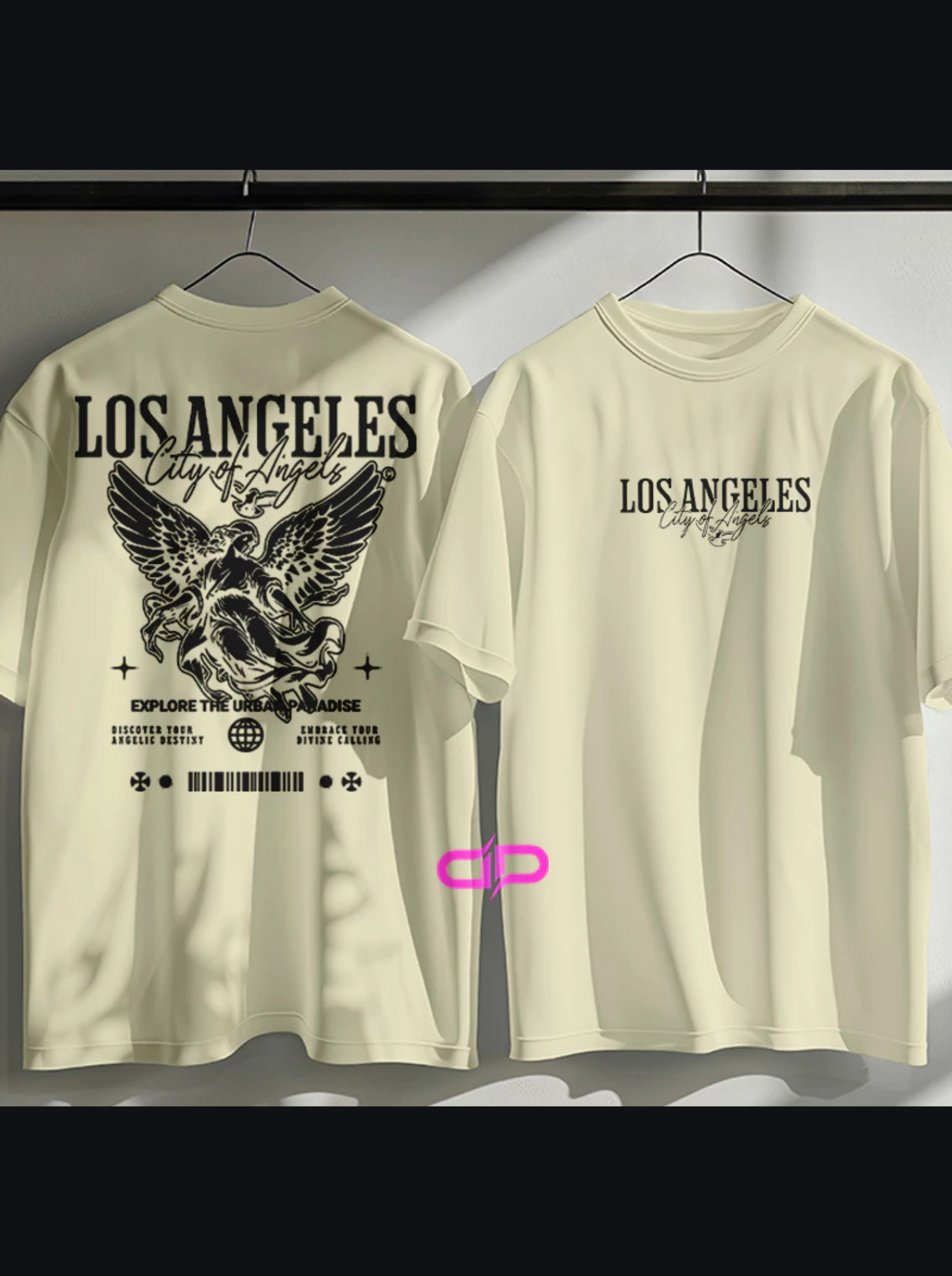 Camiseta Masculina no Estilo Urbano Streetwear City Of Los Ang 100% Algodão Premium do P ao G3