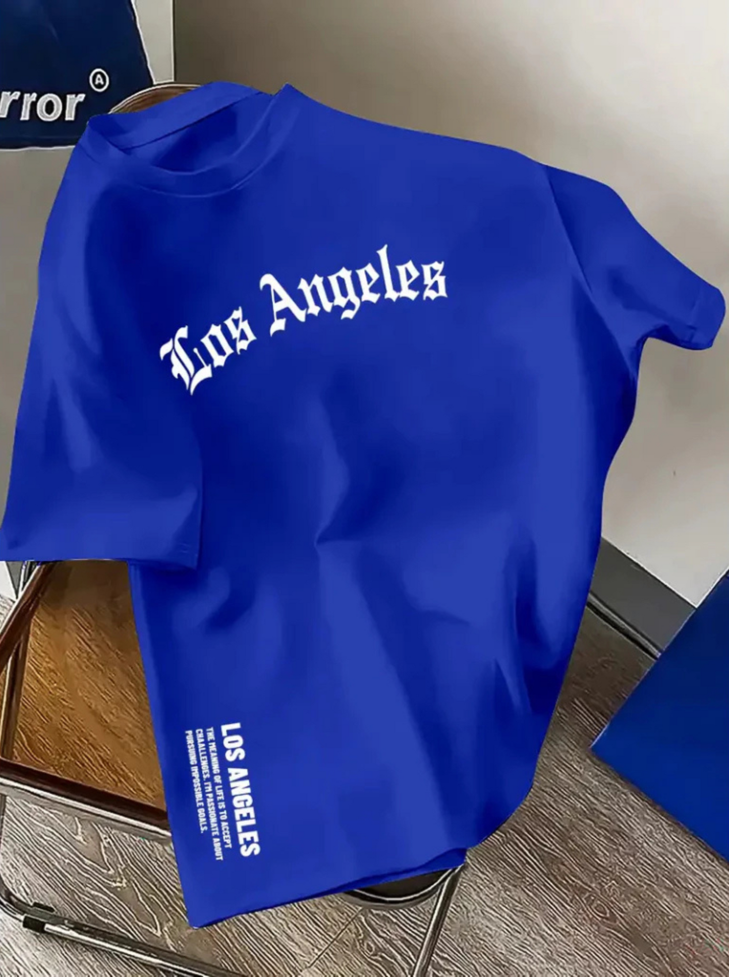 Camiseta Masculina Casual de Algodão com Estampa de Los Angeles Modelagem Regular para o Verão