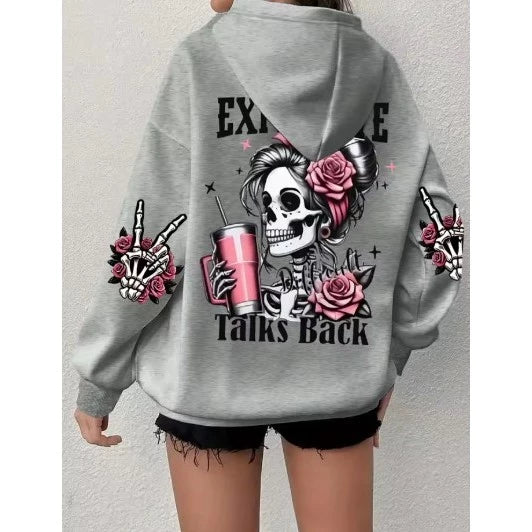Moletom Mulher Caveira Rosas Paz Amor Novo!