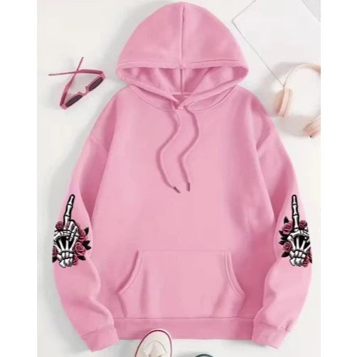 Moletom Mulher Caveira Rosas Paz Amor Novo!
