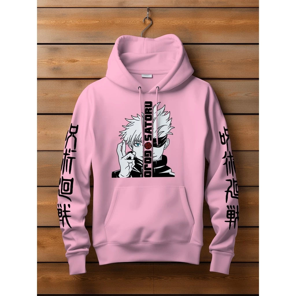 Moletom Canguru Jujutsu Kai Gojo Satoru Anime Canguru Capuz e Bolso Manga