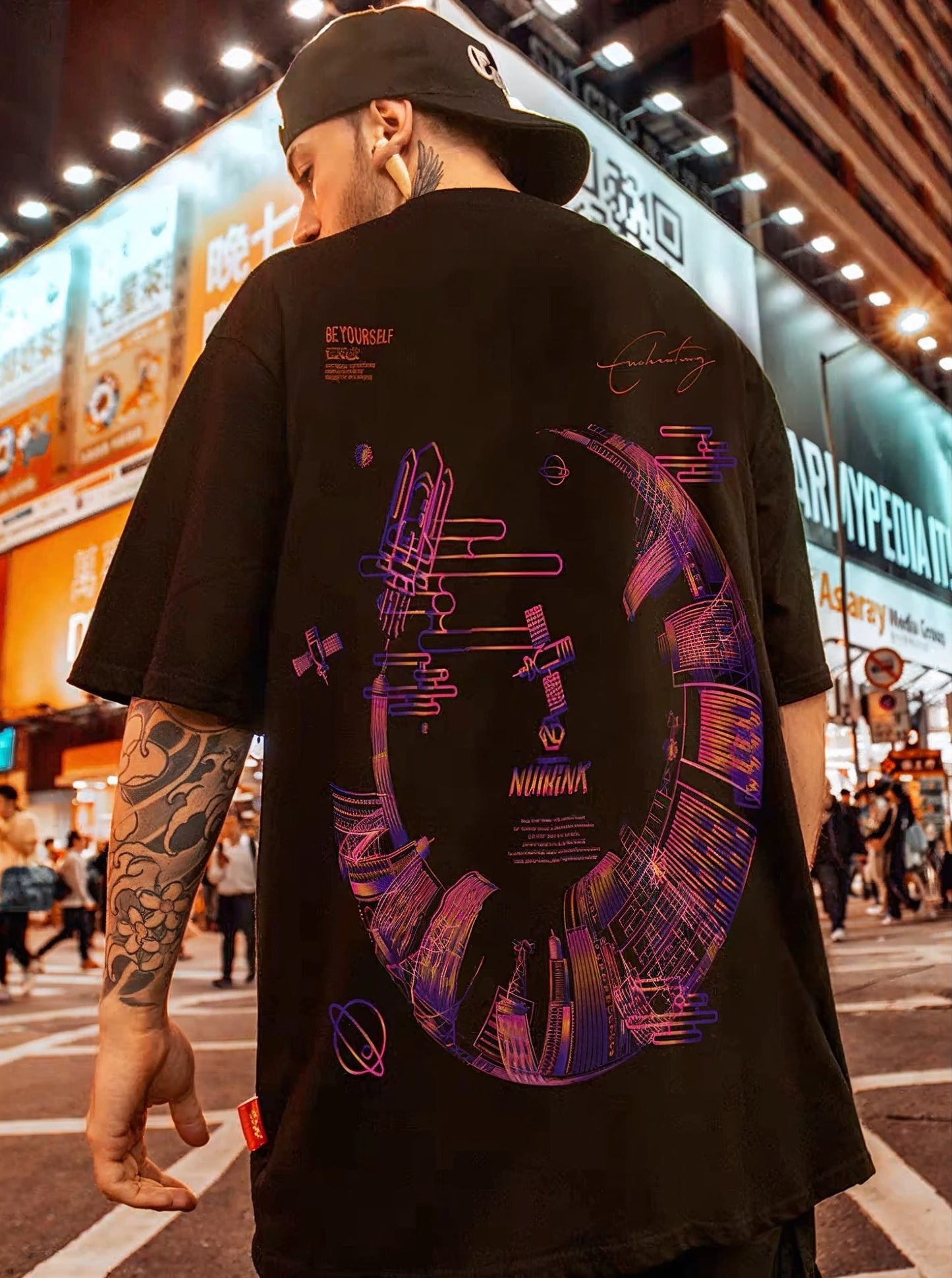Sidecoat Camiseta Oversize Dragão Rosa Chinês – Anime, Estilo e Qualidade